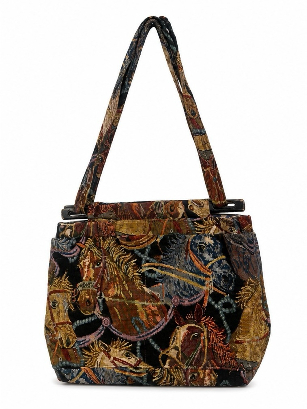 Toby Weston | Vintage Multicolor Horse Tapestry Shoulder Bag